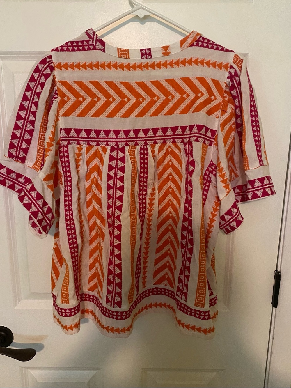Old Navy Colorful Orange & Fuchsia Geometric Tunic SZ XL - Picture 2 of 6